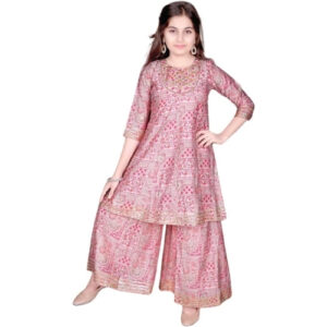 Light Pink Cotton Co-ord Set Top and Matching Gharara