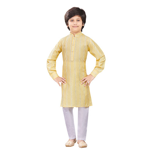 Peach Paisley Embroidered Georgette Kurta for Women