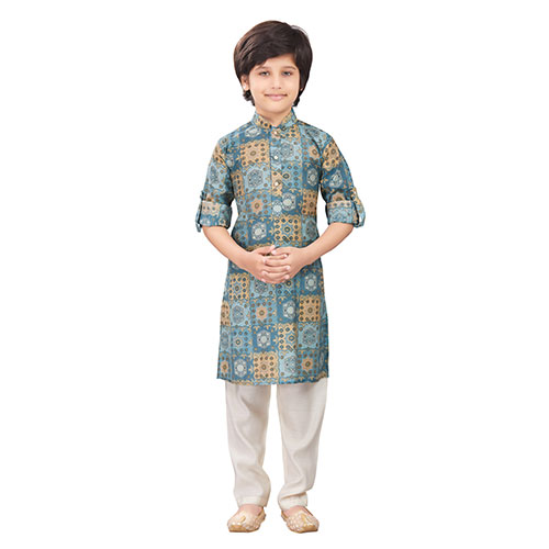 White Paisley Embroidered Georgette Kurta for Women